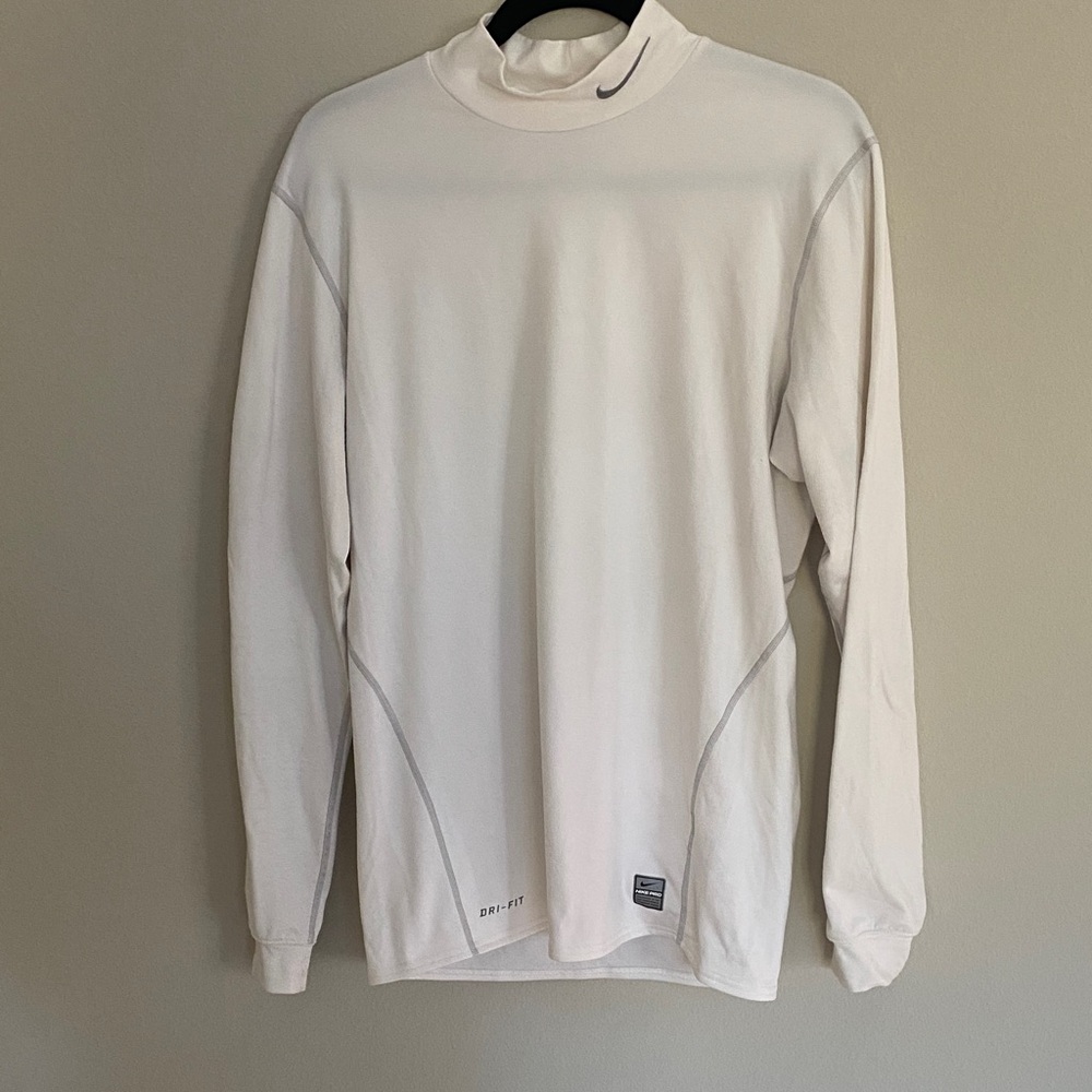 Nike White Dri-FIT Long Sleeve Top
